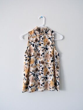 Floral Yellow Sleeveless Top